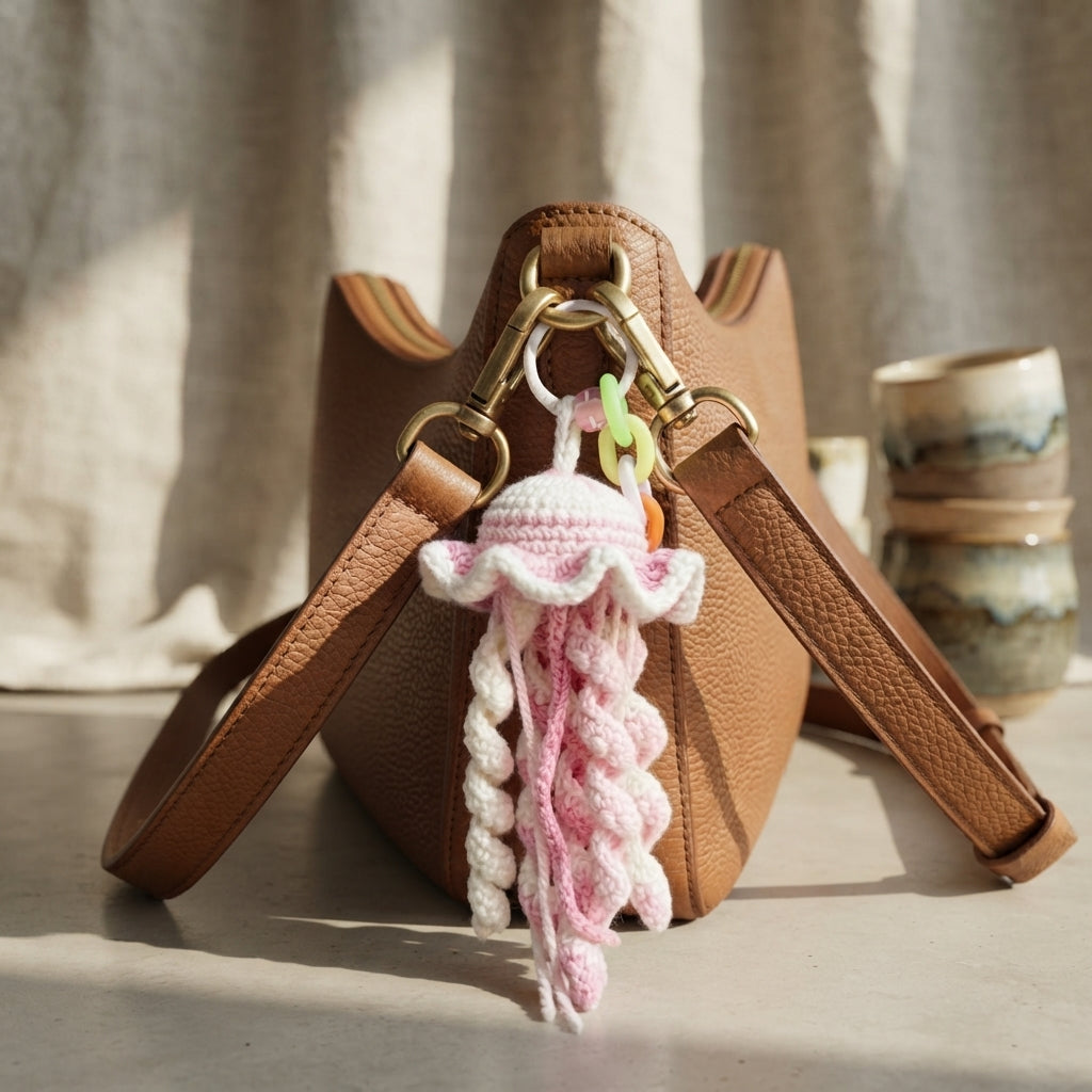 Gorgeous Jellyfish Bag Charm | Crochet PDF Pattern — Design 2