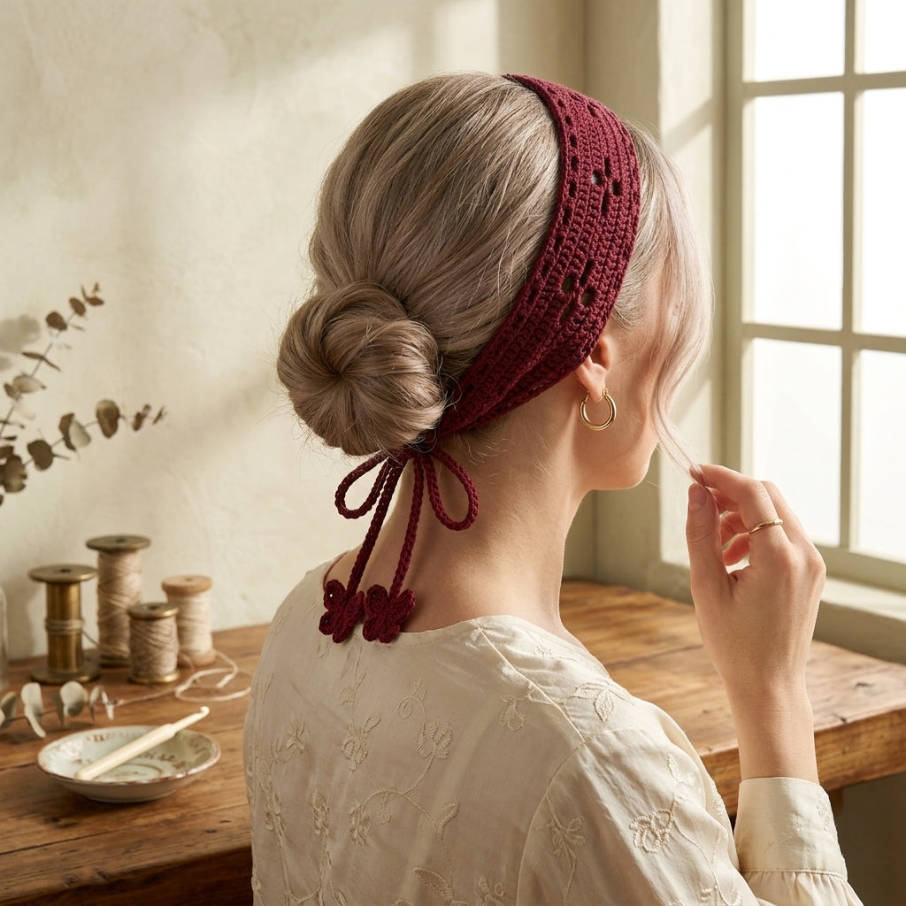 Floral Triangle Headband | Beginner Crochet Pattern PDF