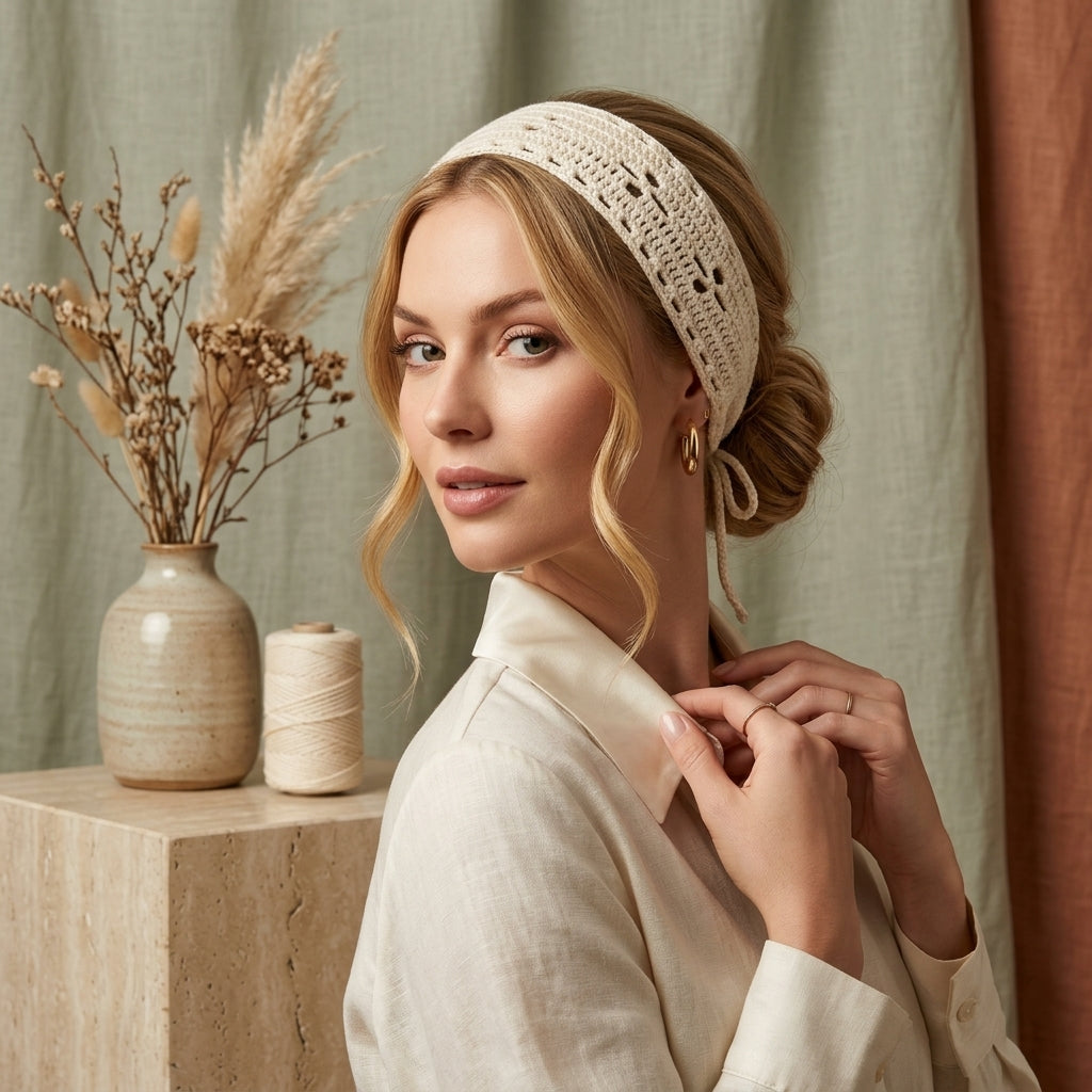 Floral Triangle Headband | Beginner Crochet Pattern PDF