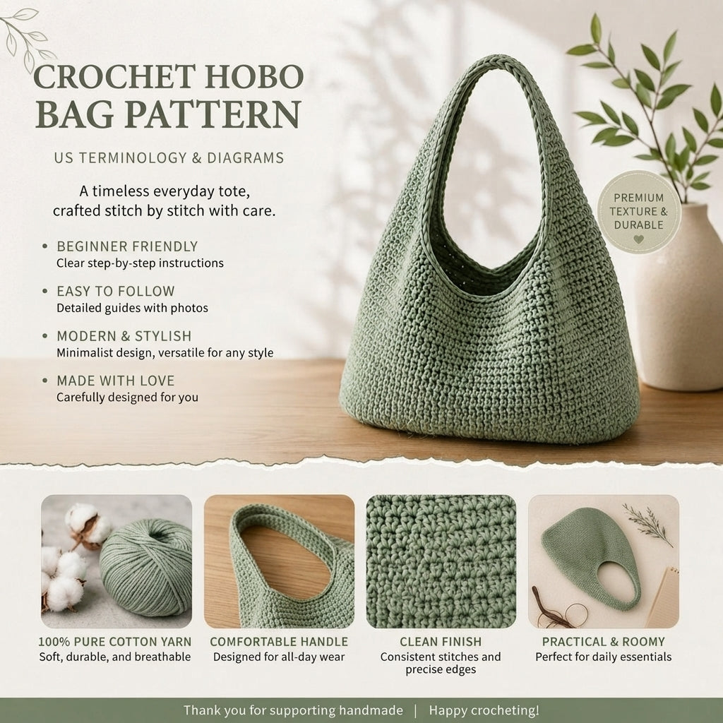 Hobo Bag Bag | Crochet Pattern PDF