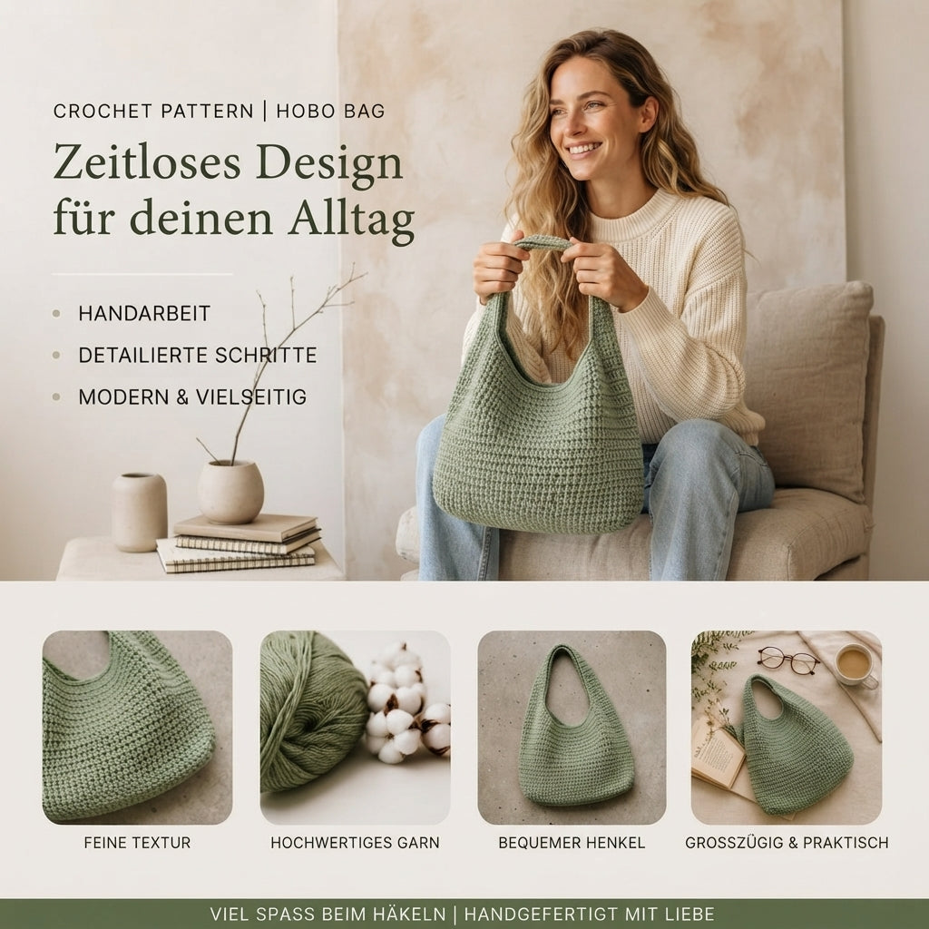 Hobo Bag Bag | Crochet Pattern PDF