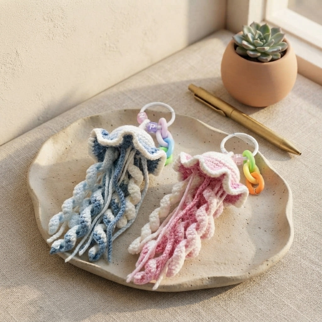 Gorgeous Jellyfish Bag Charm | Crochet PDF Pattern — Design 2