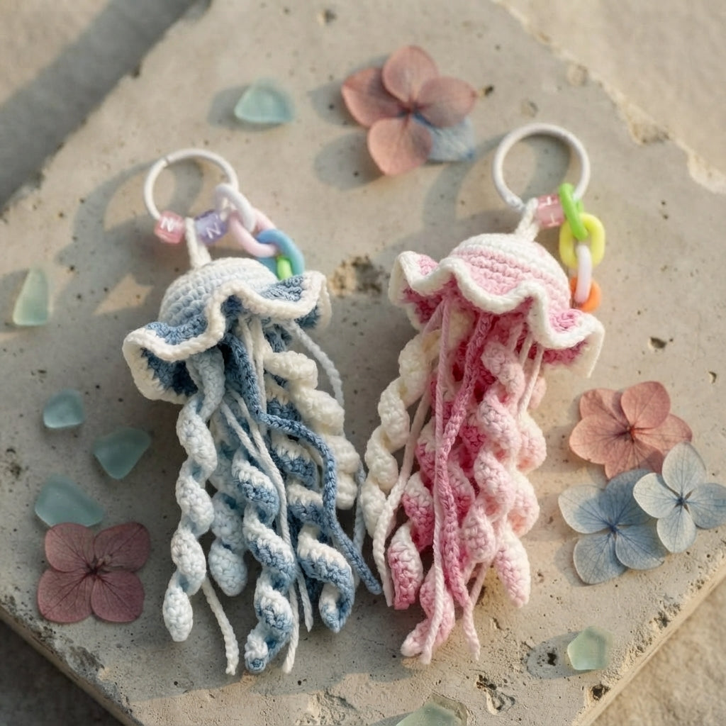 Gorgeous Jellyfish Bag Charm | Crochet PDF Pattern — Design 2