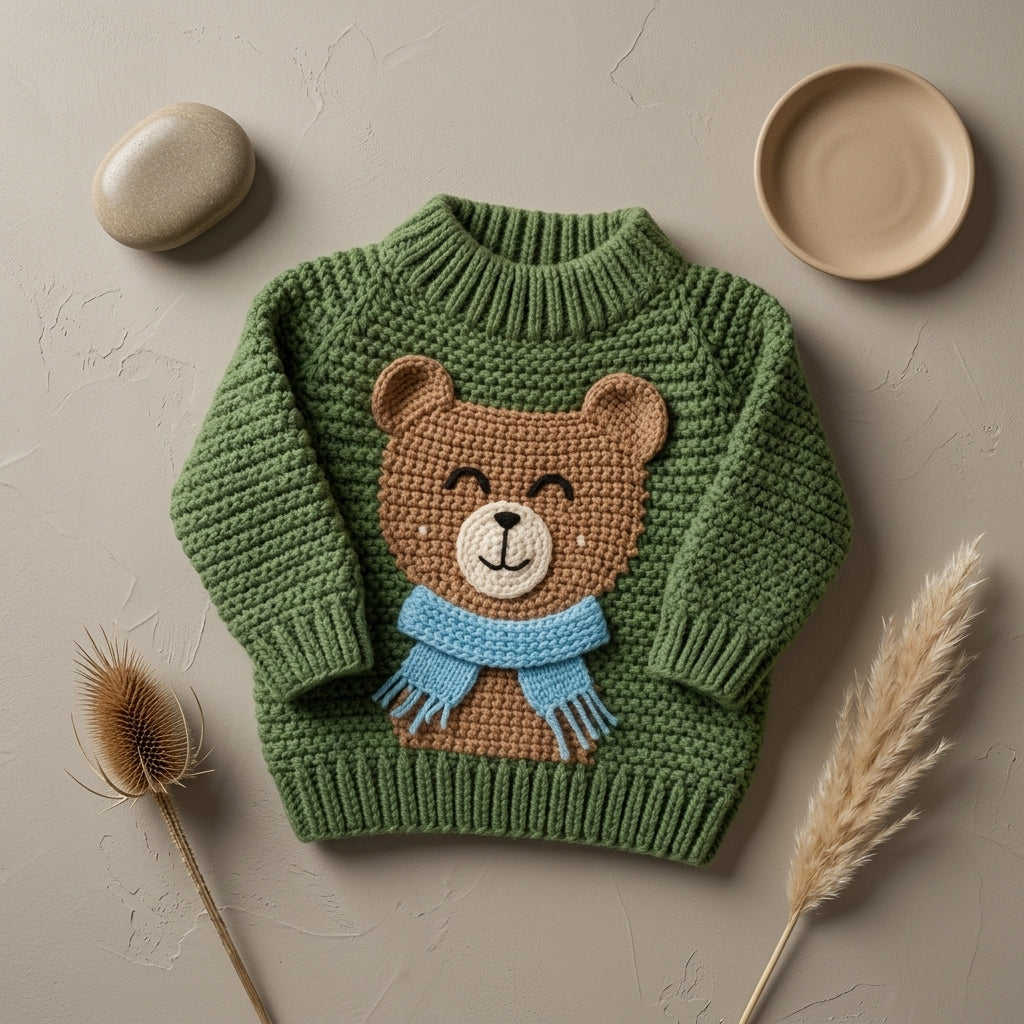 Bear Ears Baby Pullover | Crochet Pattern PDF