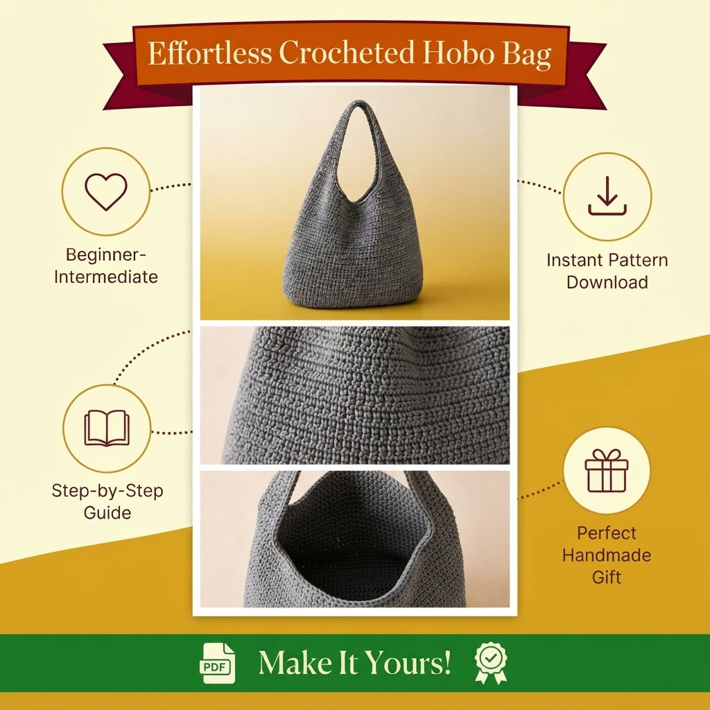 Hobo Bag Bag | Crochet Pattern PDF