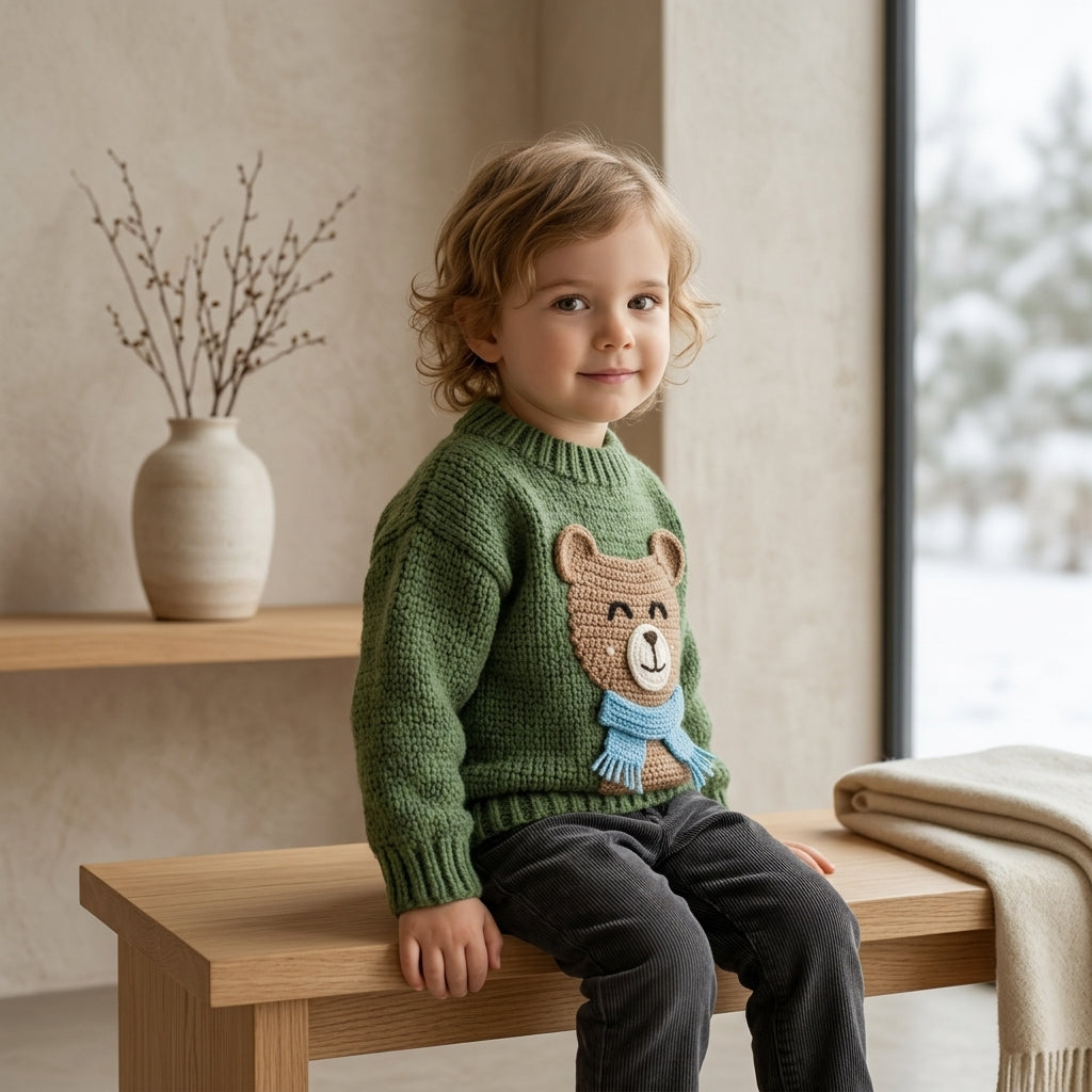 Bear Ears Baby Pullover | Crochet Pattern PDF