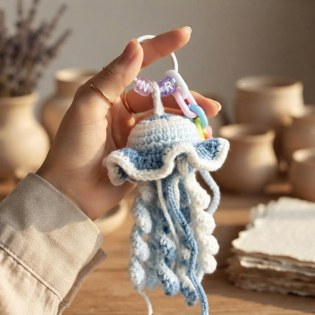 Gorgeous Jellyfish Bag Charm | Crochet PDF Pattern — Design 2