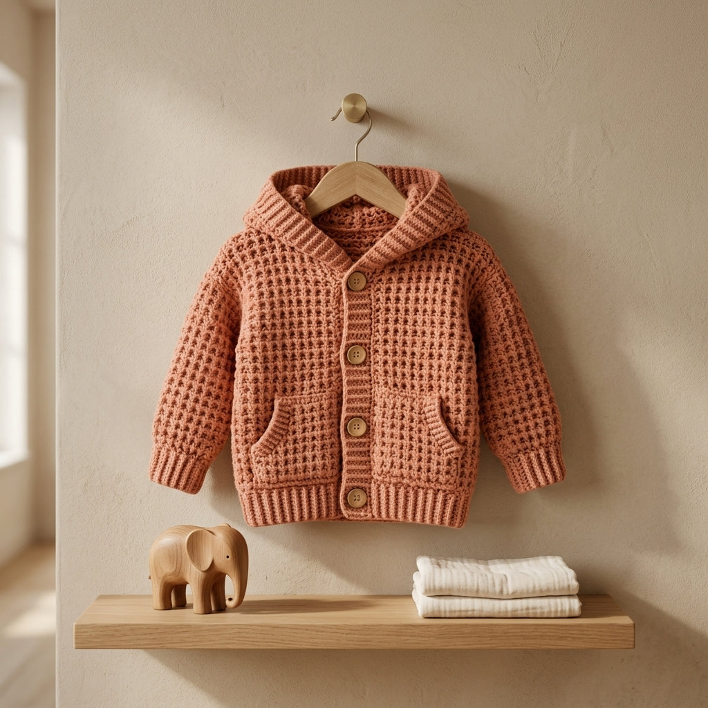 Waffle Stitch Baby Hoodie Waffle Stitch v2 | Crochet Pattern PDF