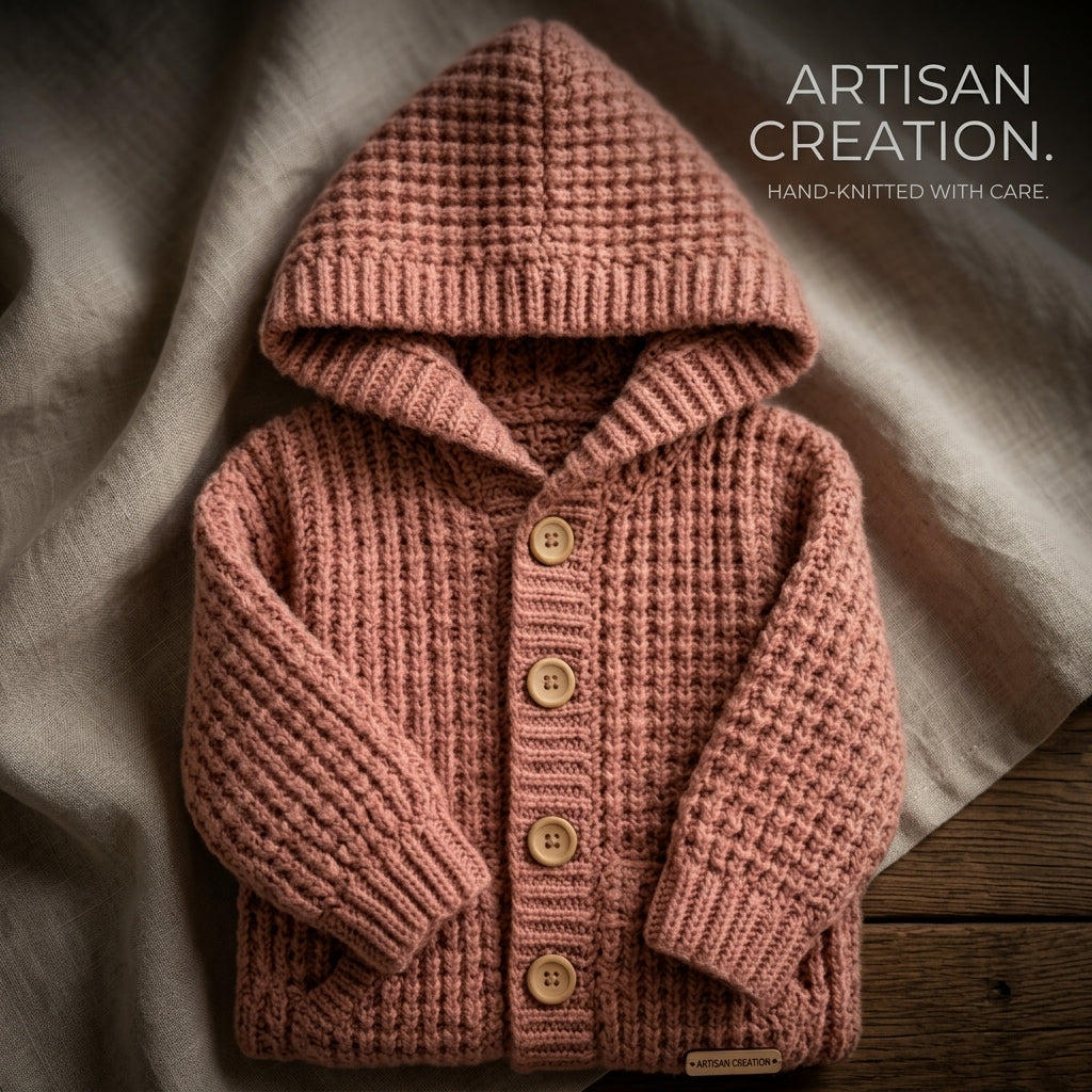 Waffle Stitch Baby Hoodie Waffle Stitch v2 | Crochet Pattern PDF