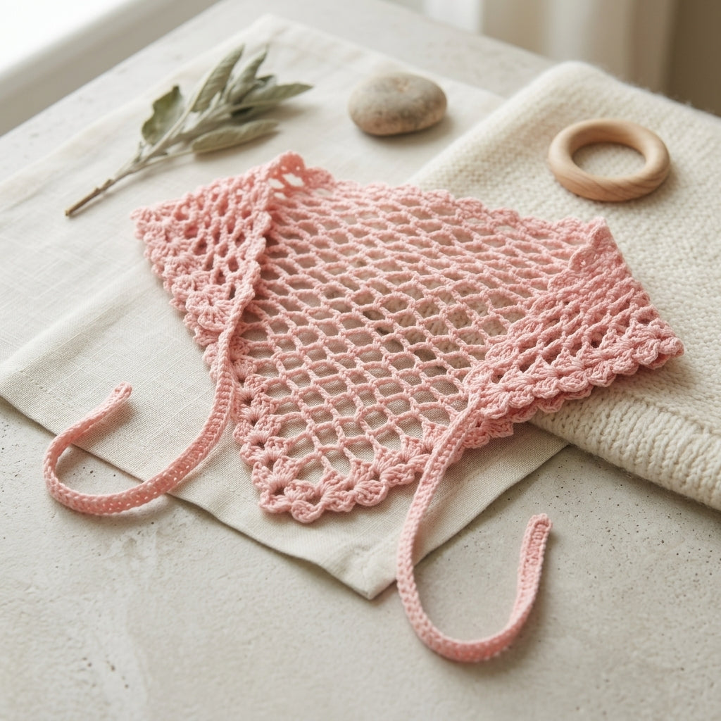 Lace Mesh Triangle Headscarf | Beginner Crochet Pattern PDF