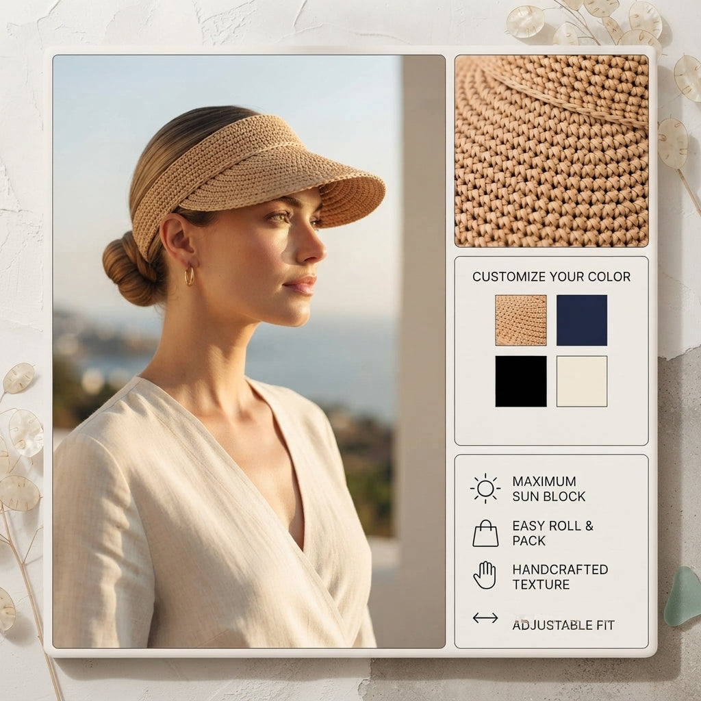 Trendy Sun Visor | Crochet Visor Pattern — Design 10