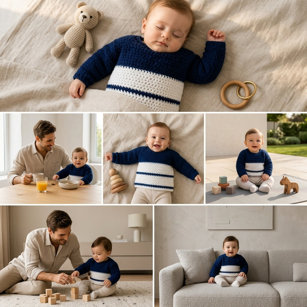 Sweater Boy Sweater Baby Pullover | Crochet Pattern PDF