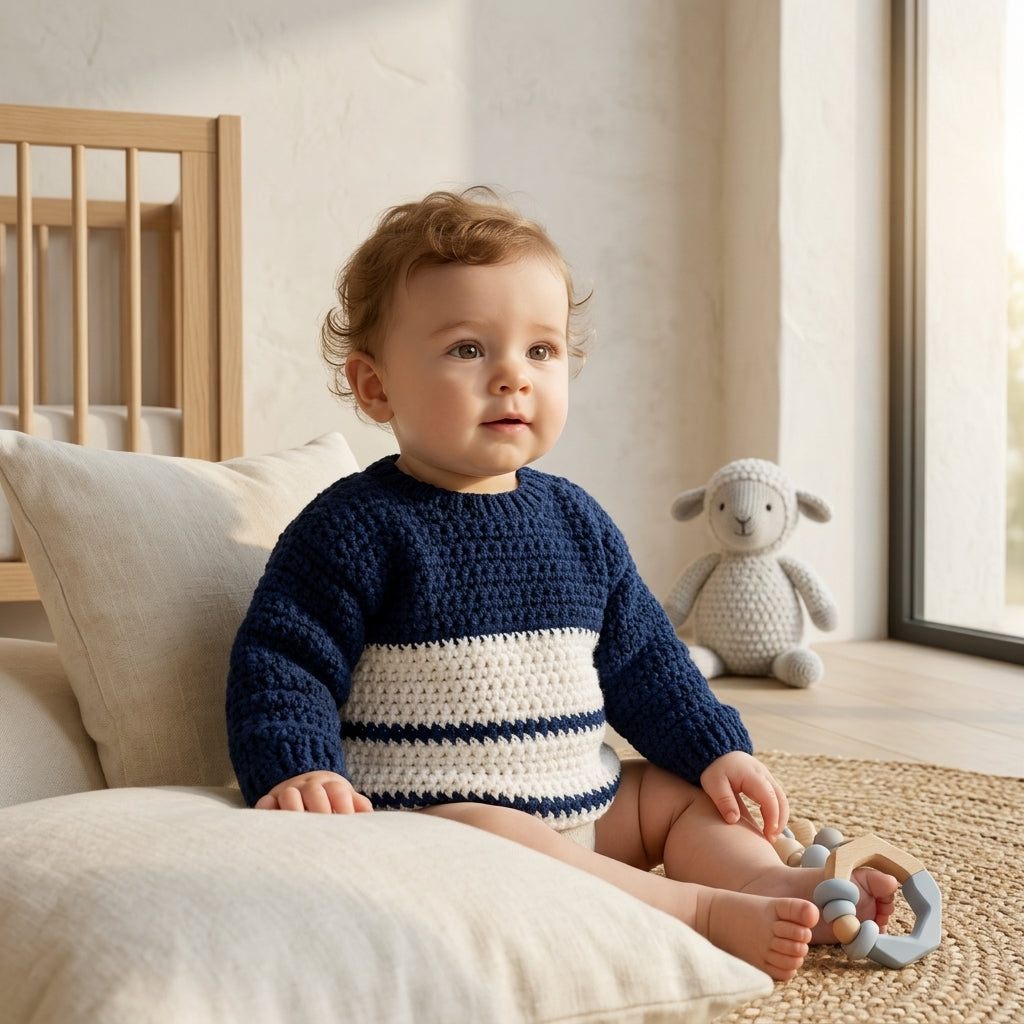 Sweater Boy Sweater Baby Pullover | Crochet Pattern PDF