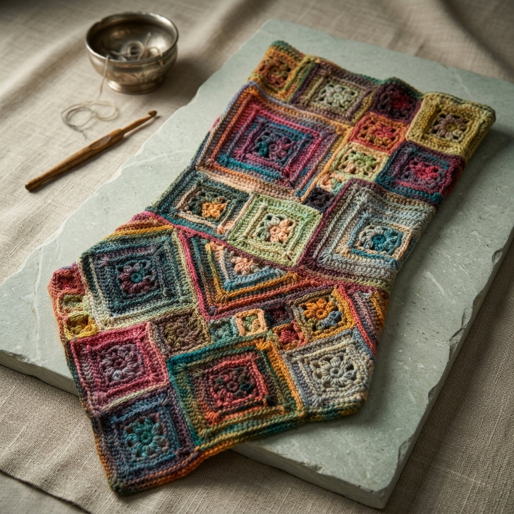 Patchwork Crazy Daisy Cowl | Crochet Pattern PDF