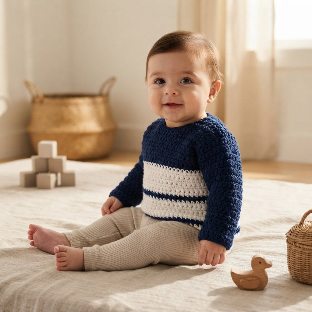 Sweater Boy Sweater Baby Pullover | Crochet Pattern PDF