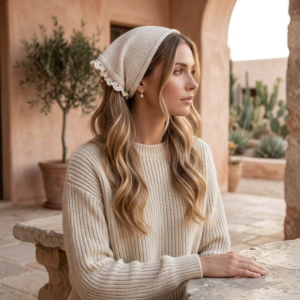 May Ruffled Bandana | Knitting Pattern PDF