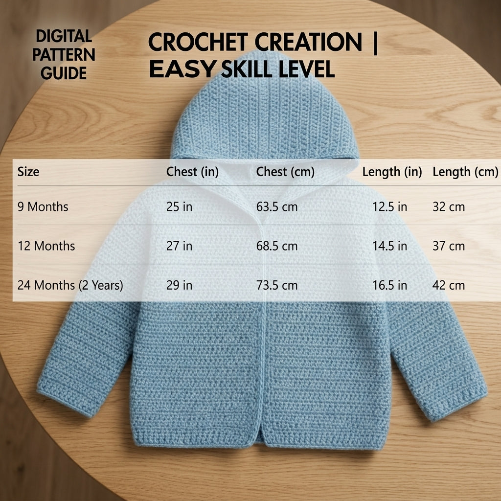 Forest Breeze Hooded Baby Hoodie | Crochet Pattern PDF