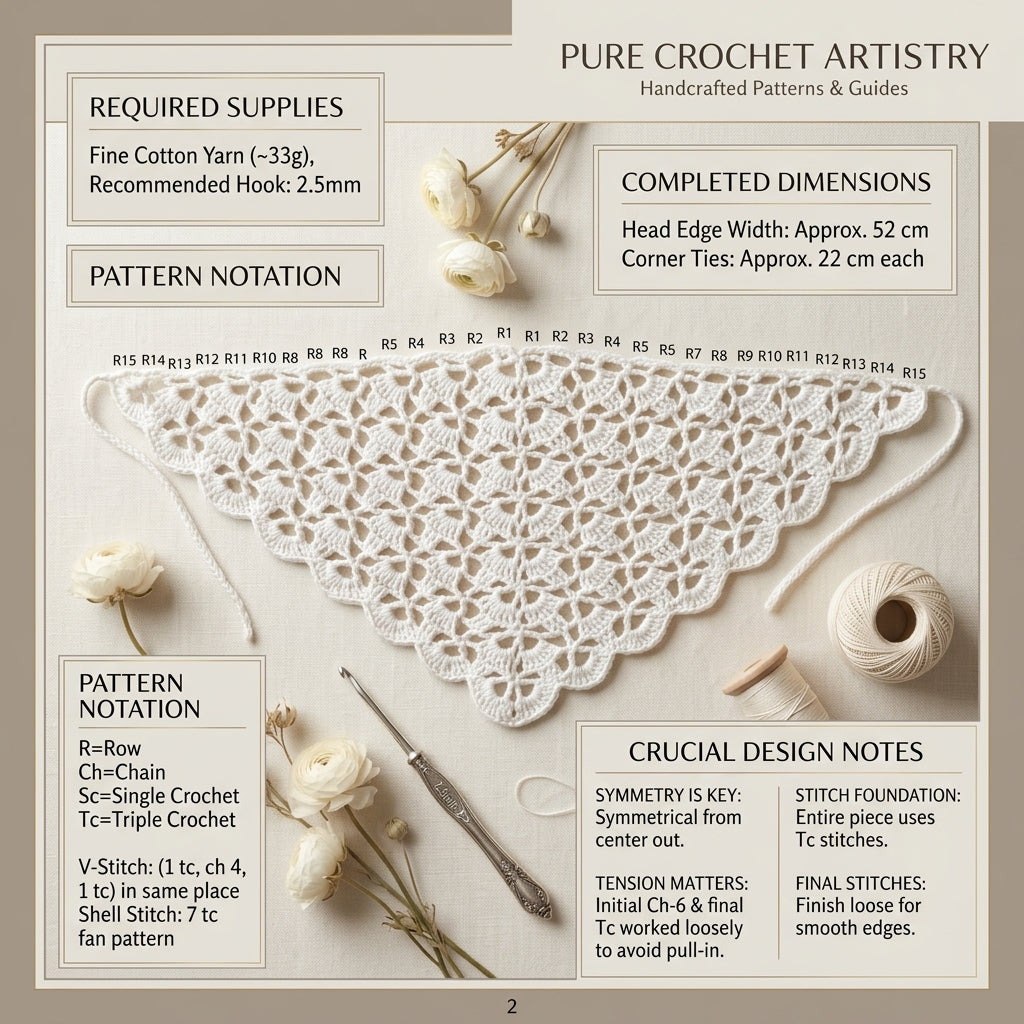 Boho Summer Headscarf | Beginner Crochet Pattern PDF