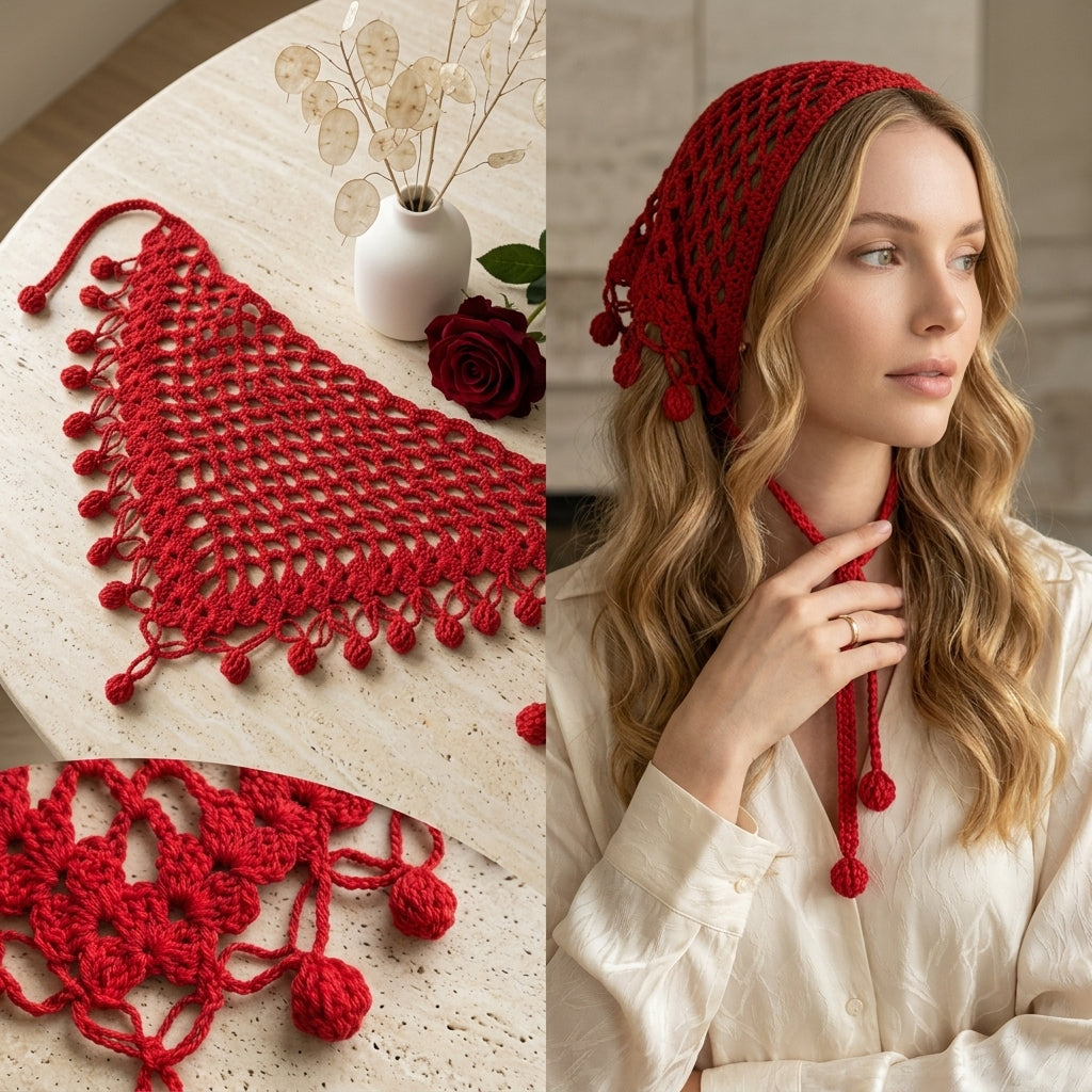 Easy Lace Kerchief | Beginner Crochet Pattern PDF