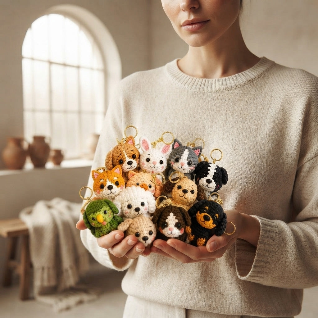 Mega 24 Crochet Keychain Patterns | PDF Bundle