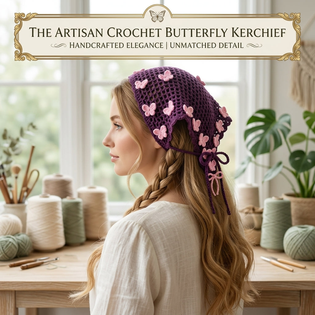Boho Butterfly Bandana | Beginner Crochet Pattern PDF
