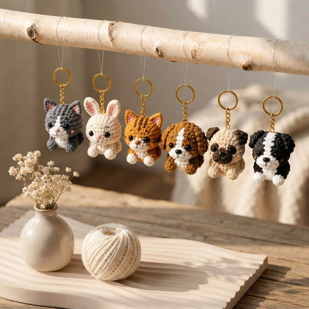 Mega 24 Crochet Keychain Patterns | PDF Bundle