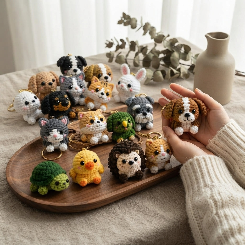 Mega 24 Crochet Keychain Patterns | PDF Bundle