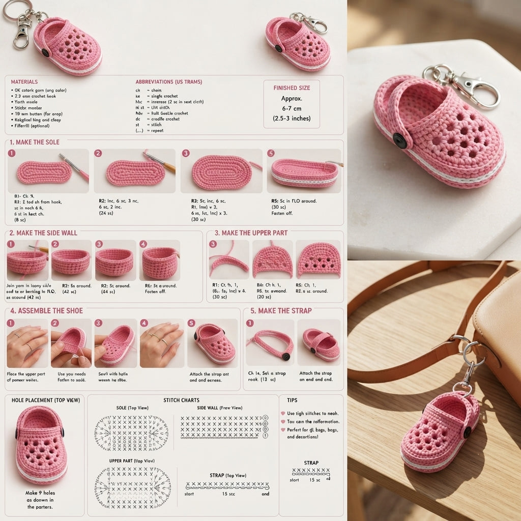 Cute Keychain Keyring | Amigurumi PDF Guide — Design 6