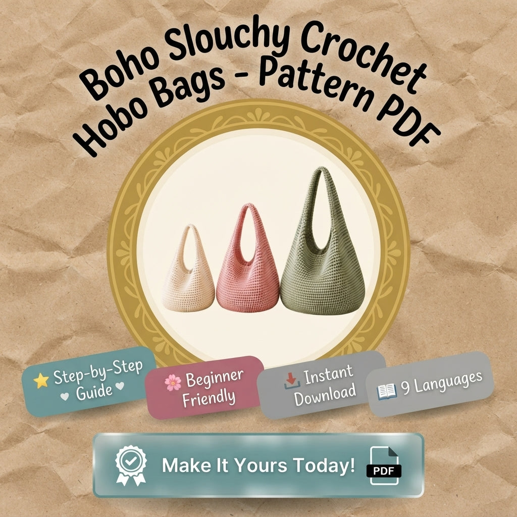 Shoulder Bag Boho Tote V5 | Crochet Pattern PDF