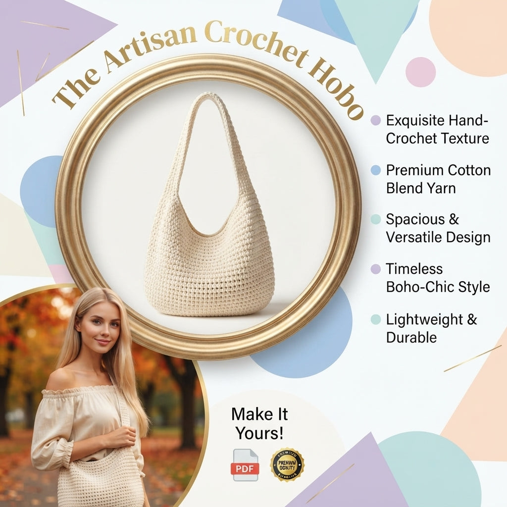 Shoulder Bag Boho Tote V5 | Crochet Pattern PDF