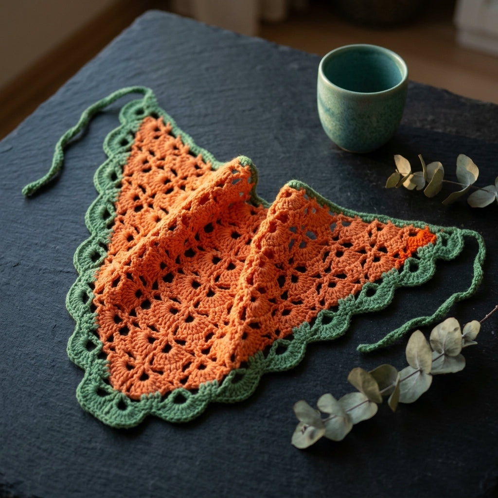 Boho Floral Lace Headscarf | Crochet Pattern PDF