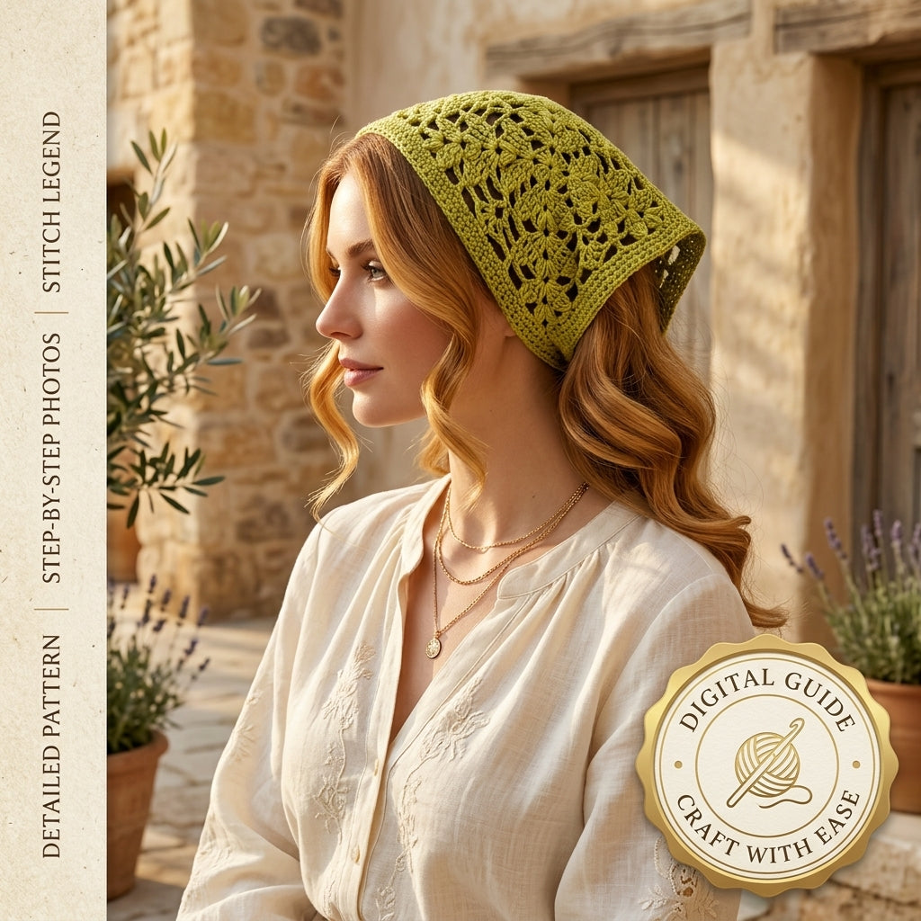Granny Square Kerchief | Crochet Pattern PDF