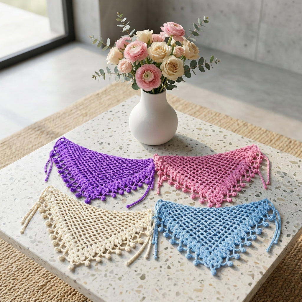 Cute Boho Triangle Hair Scarf | Beginner Crochet Pattern PDF