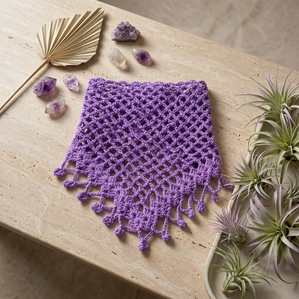 Cute Boho Triangle Hair Scarf | Beginner Crochet Pattern PDF