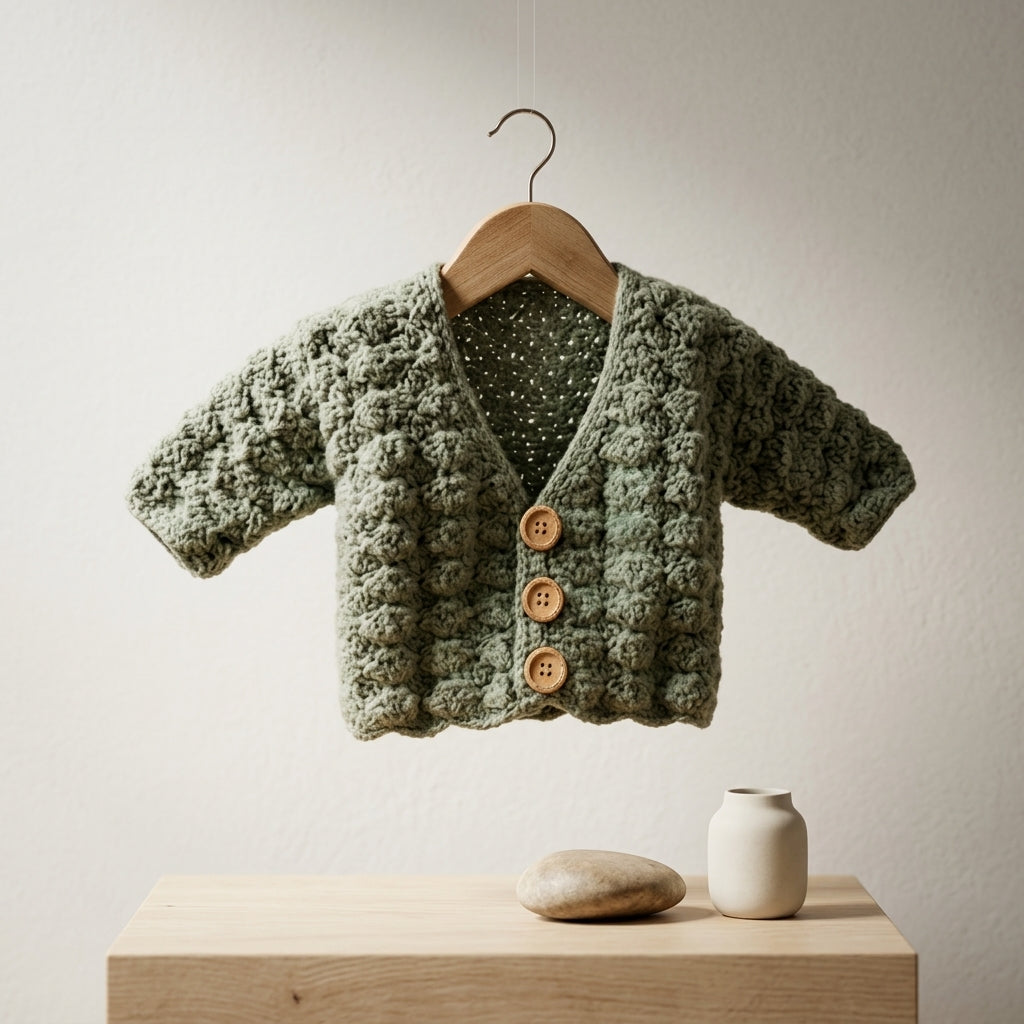 Shell Stitch Baby Cardigan | Crochet Pattern PDF