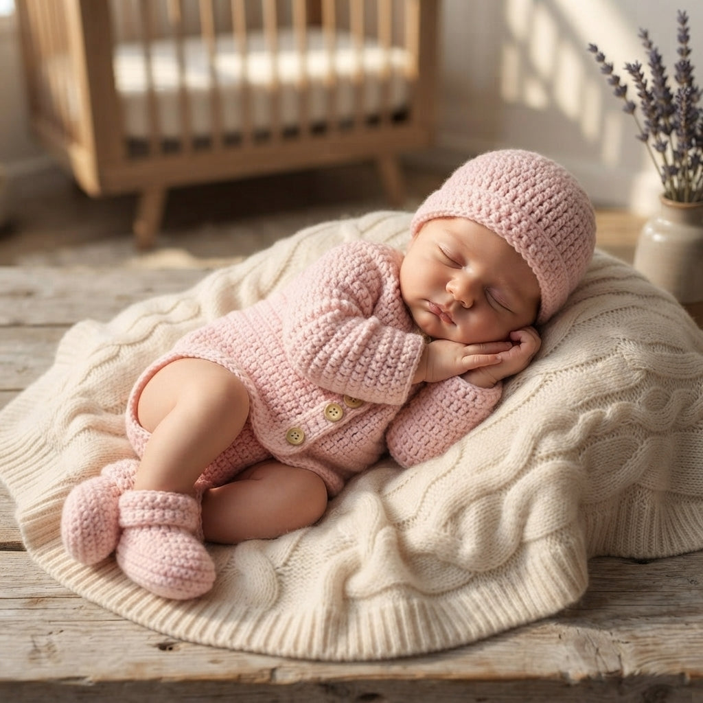 Cardigan Hat Booties Baby Cardigan Classic v3 | Crochet Pattern PDF