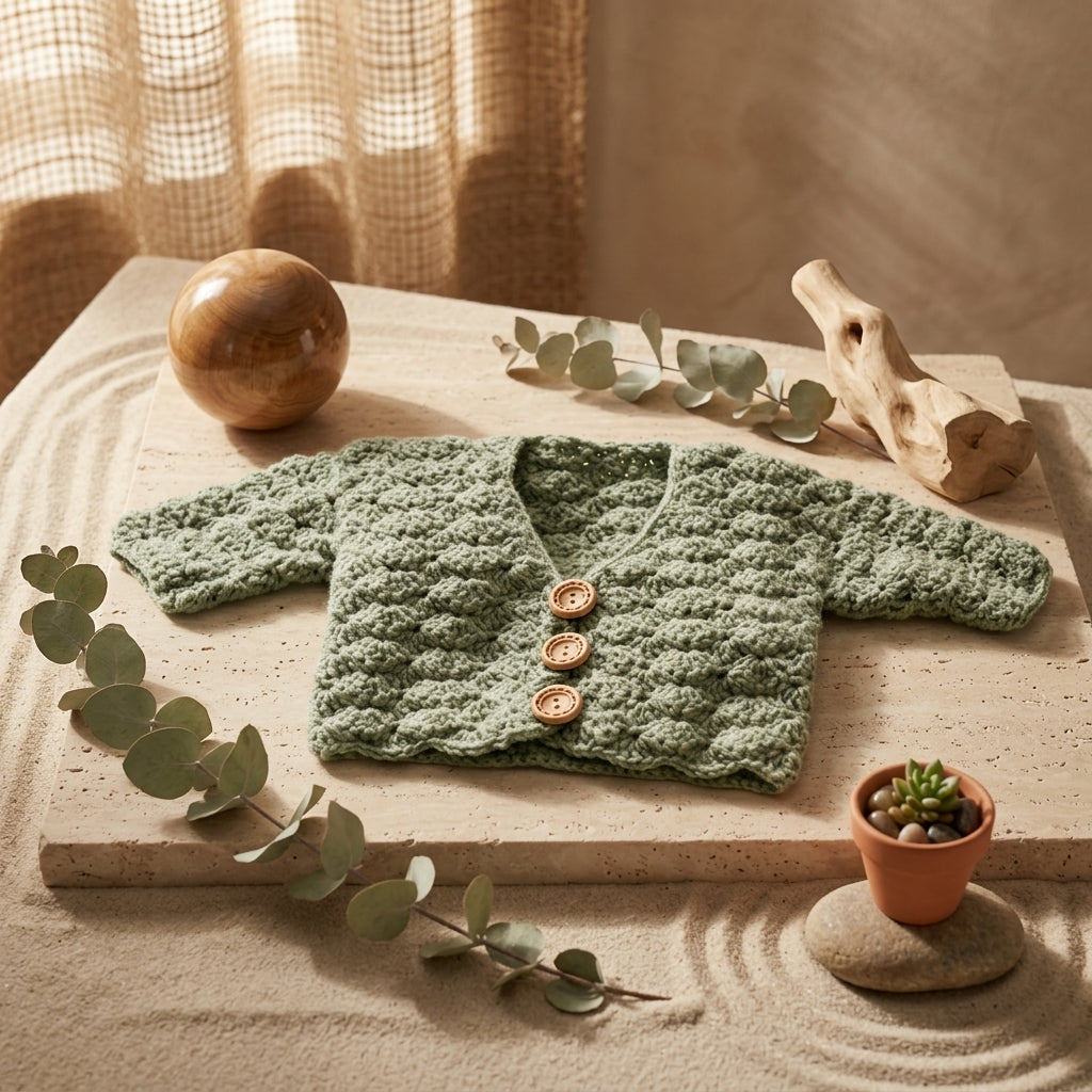 Shell Stitch Baby Cardigan | Crochet Pattern PDF
