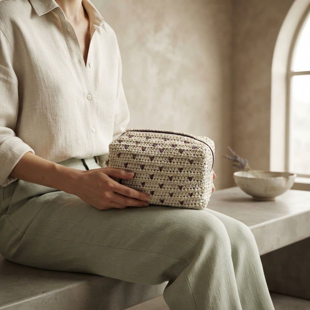 Cosmetic Bag Makeup Bag Pouch | Crochet Pattern PDF