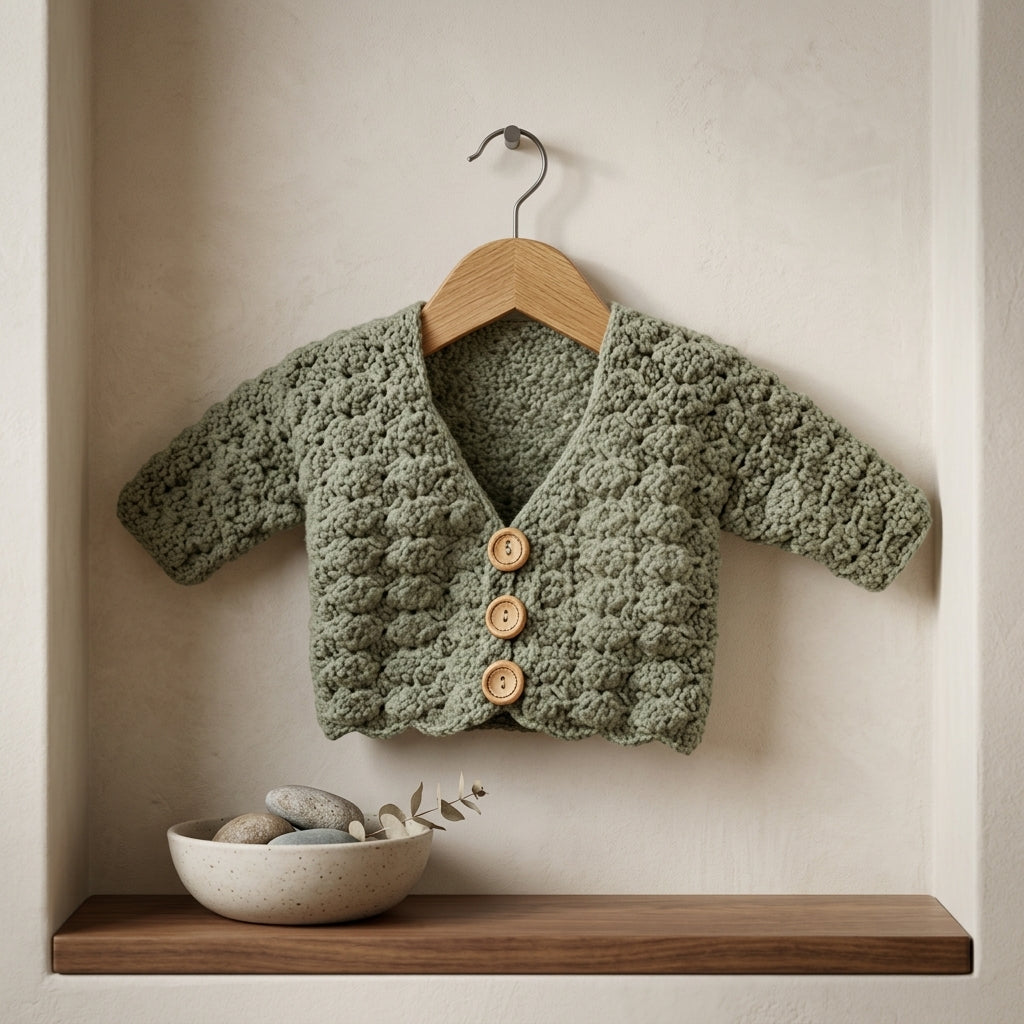 Shell Stitch Baby Cardigan | Crochet Pattern PDF