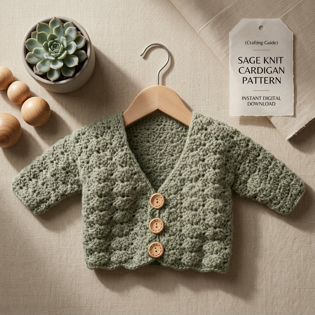 Shell Stitch Baby Cardigan | Crochet Pattern PDF