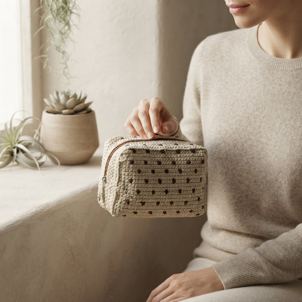 Cosmetic Bag Makeup Bag Pouch | Crochet Pattern PDF