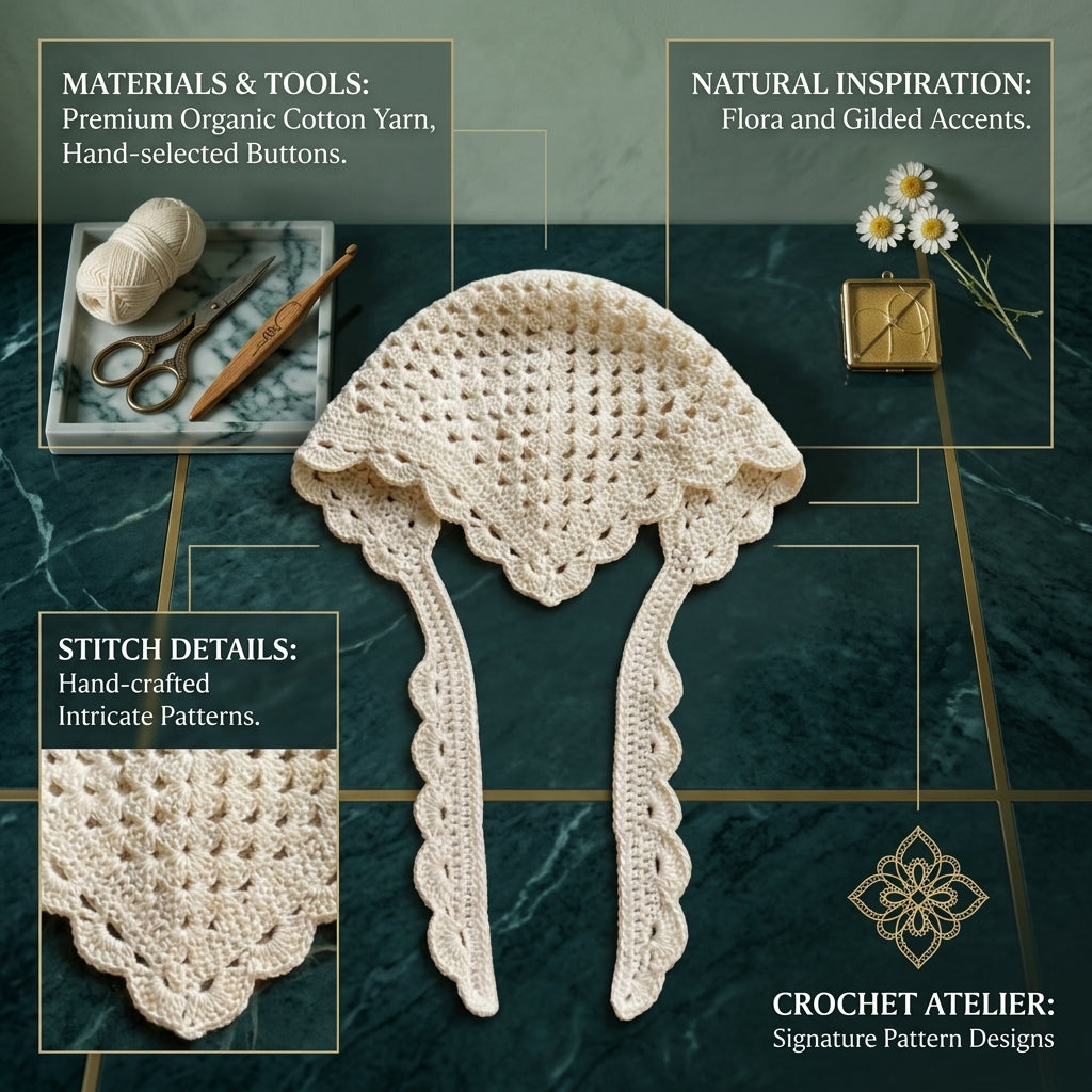 Shell Lace Scalloped Bandana | Crochet Pattern PDF