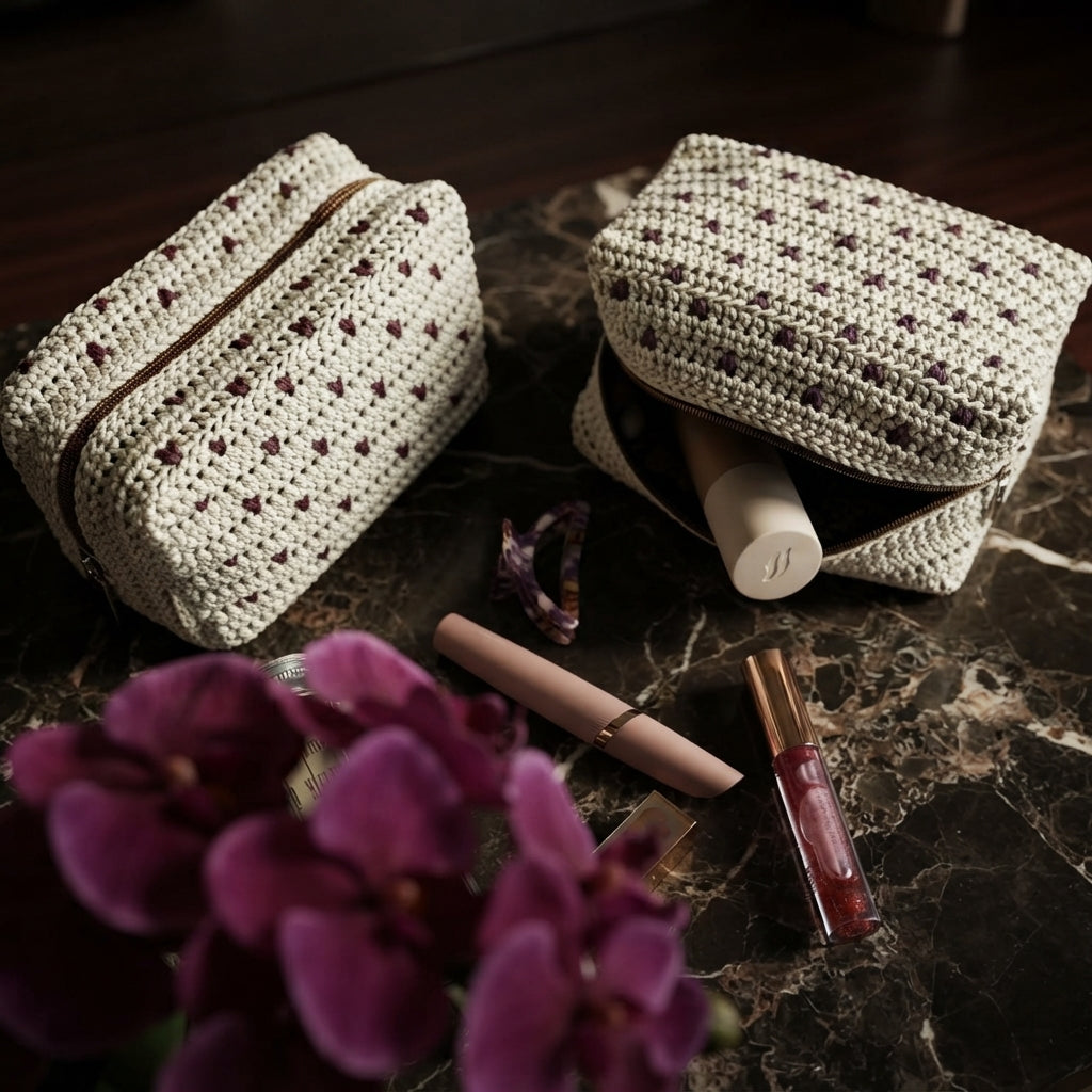 Cosmetic Bag Makeup Bag Pouch | Crochet Pattern PDF