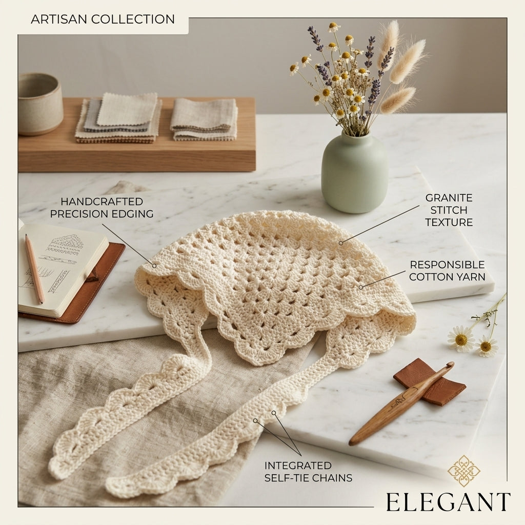 Shell Lace Scalloped Bandana | Crochet Pattern PDF