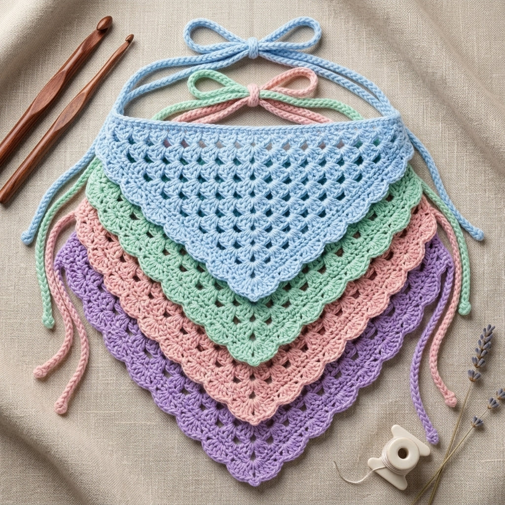 Lightweight Boho Hair Scarf | Crochet Pattern PDF
