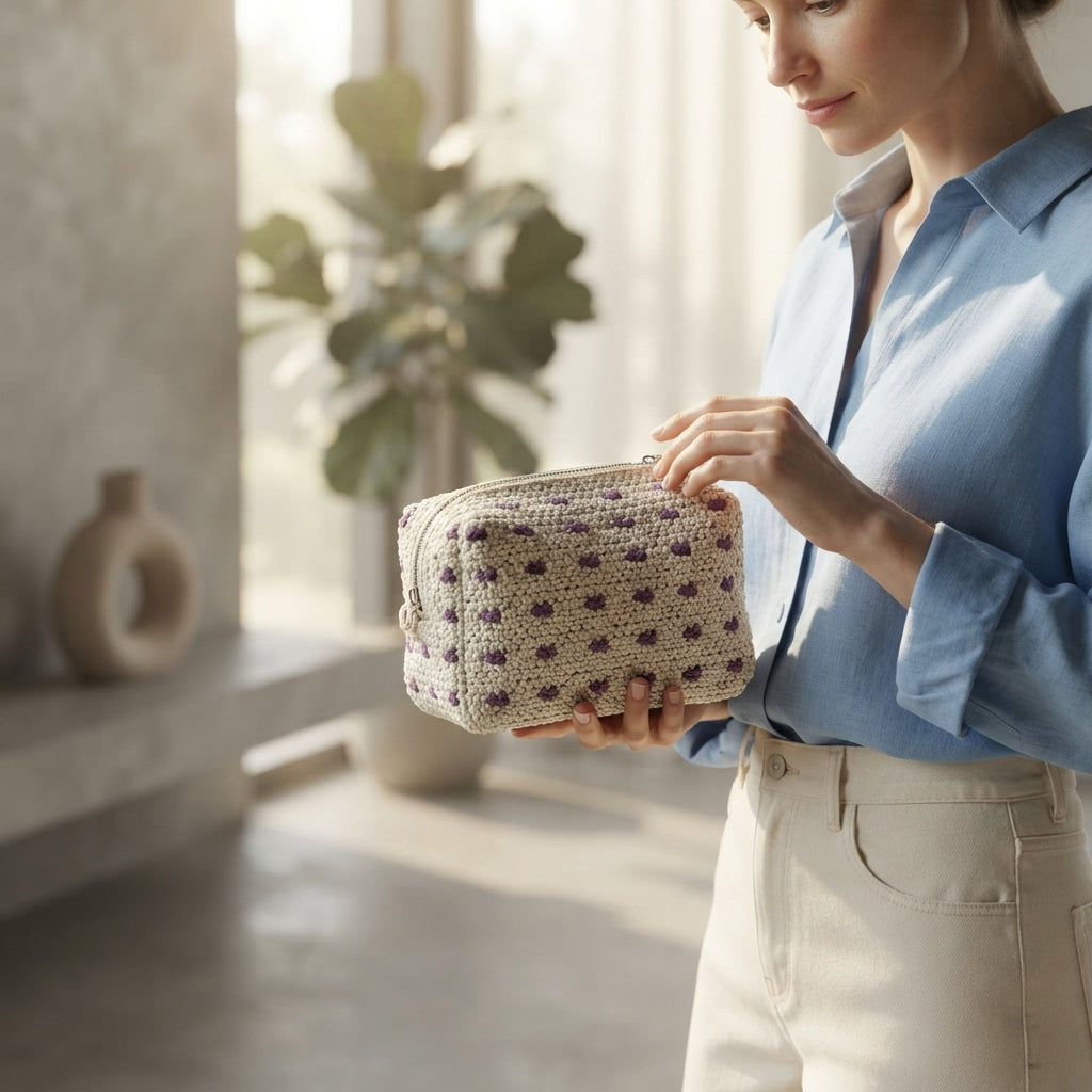 Cosmetic Bag Makeup Bag Pouch | Crochet Pattern PDF