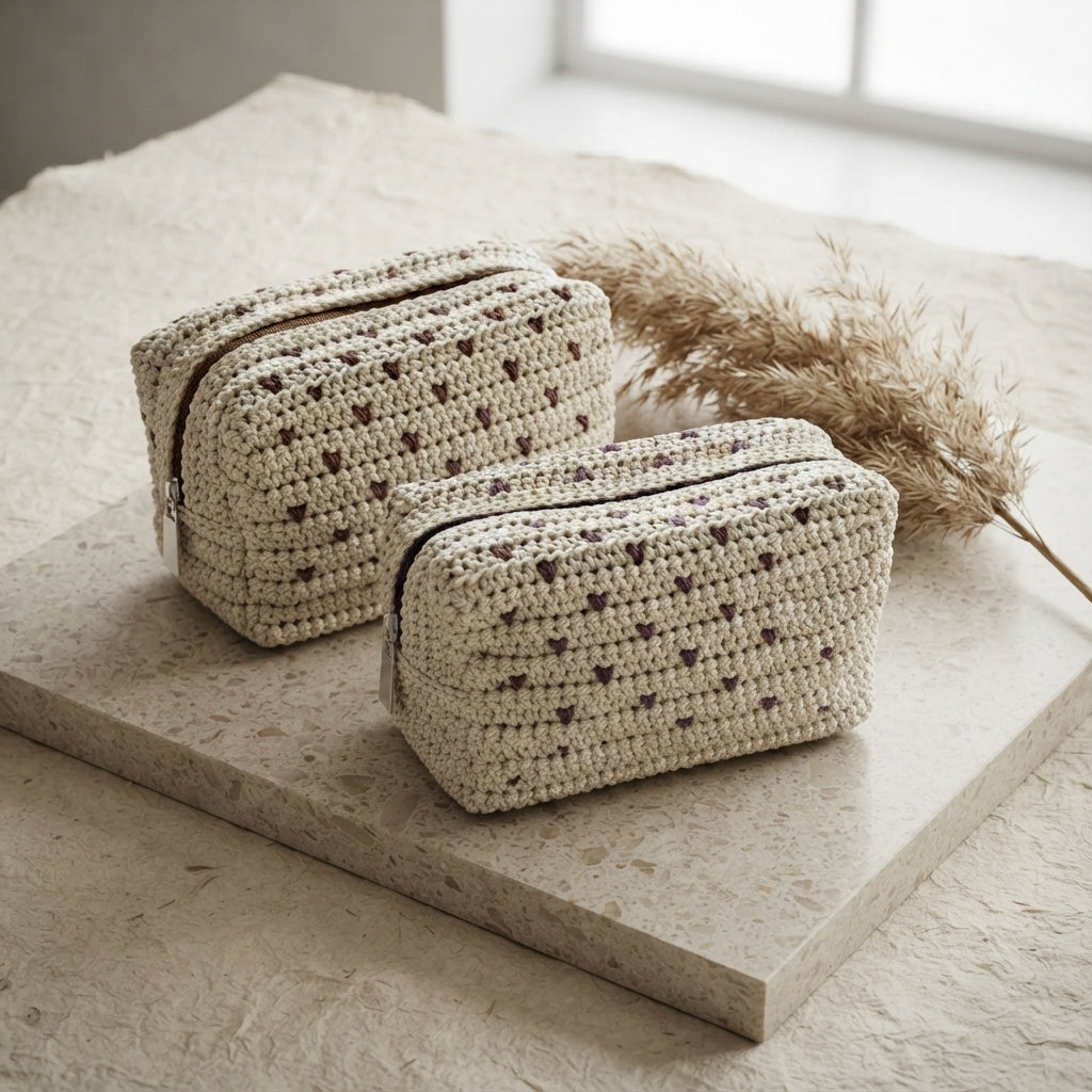 Cosmetic Bag Makeup Bag Pouch | Crochet Pattern PDF