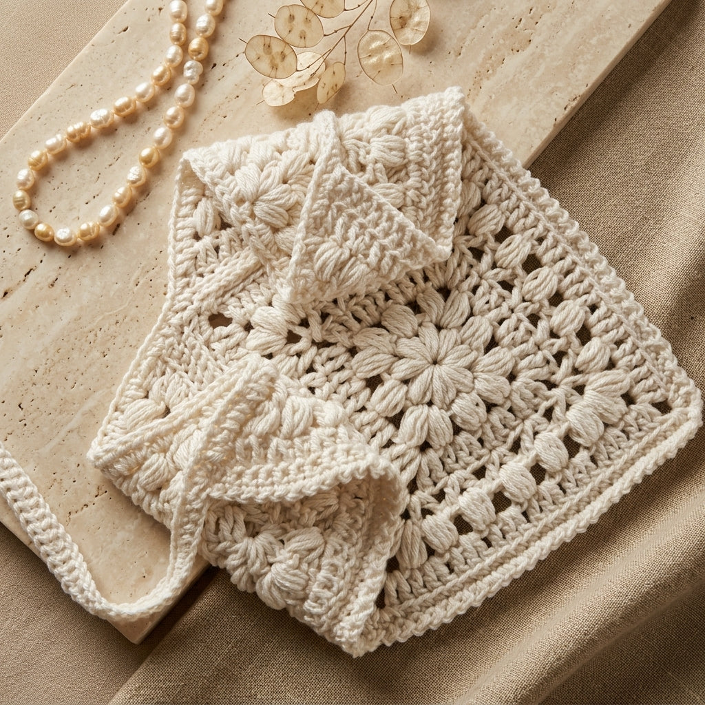 Floral Boho Triangle Kerchief | Beginner Crochet Pattern PDF