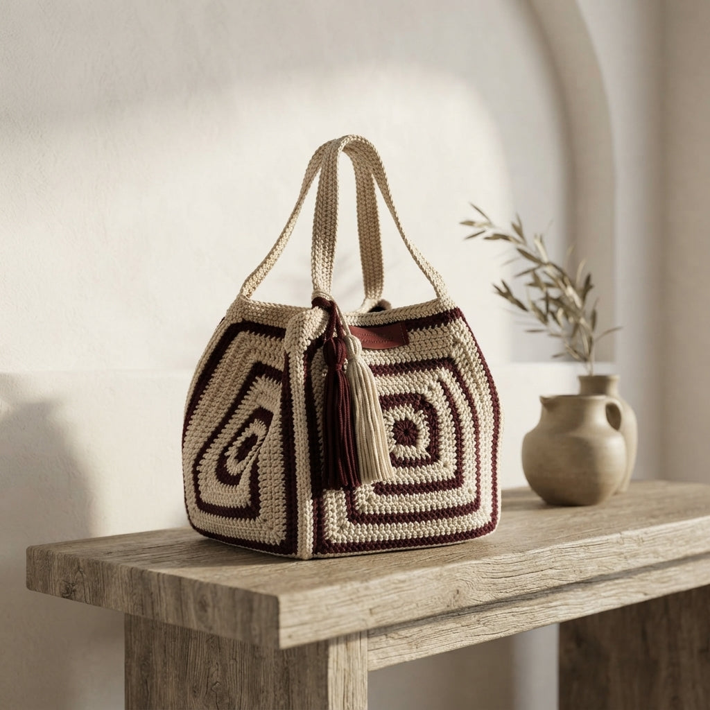 Granny Square Purse Tote V2 | Crochet Pattern PDF