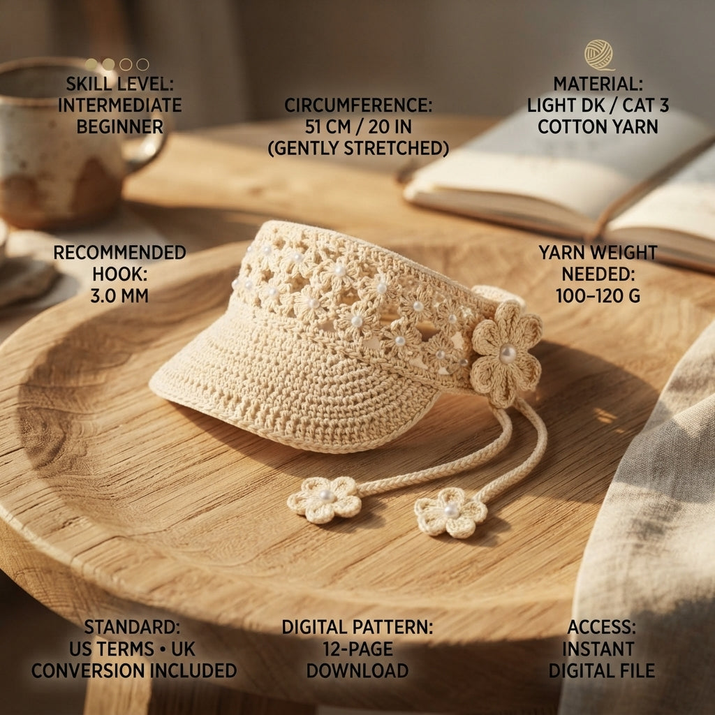 Trendy Sun Visor | Crochet Visor Pattern — Design 11